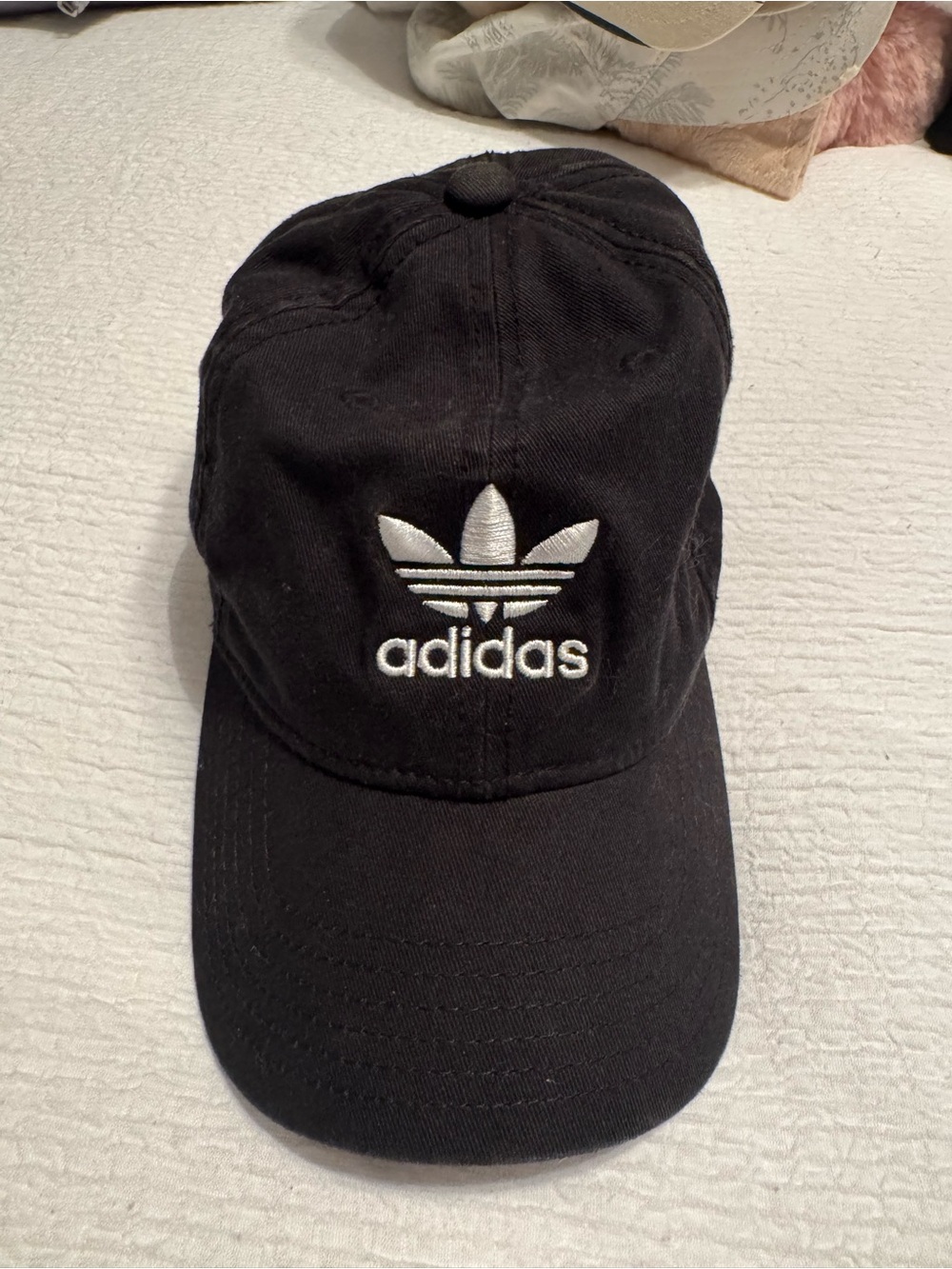 adidas Black Cap with White Trefoil Logo